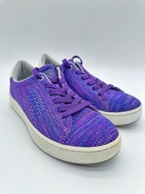 Nurse Mates Align Harper Purple Knit Lace-Up Sneakers